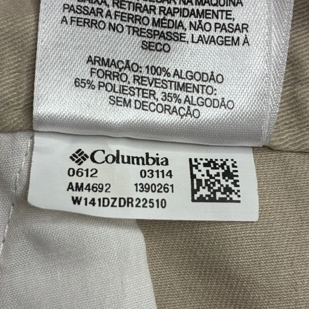 Columbia Mens Size 42 Light Beige Omni-Shade Casual Outdoor Cargo Shorts Zip Fly